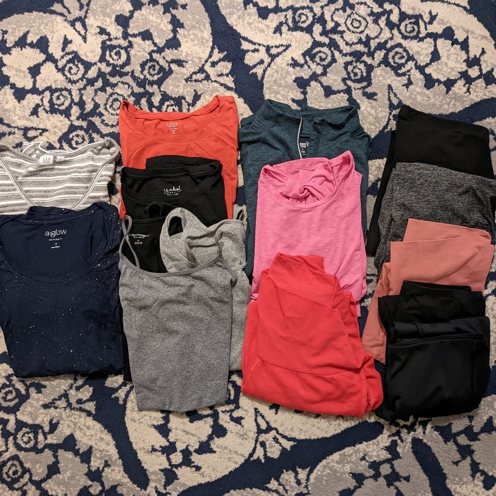 Maternity Clothing Bundle Size Small/Medium Shirts, Tanks, Leggings